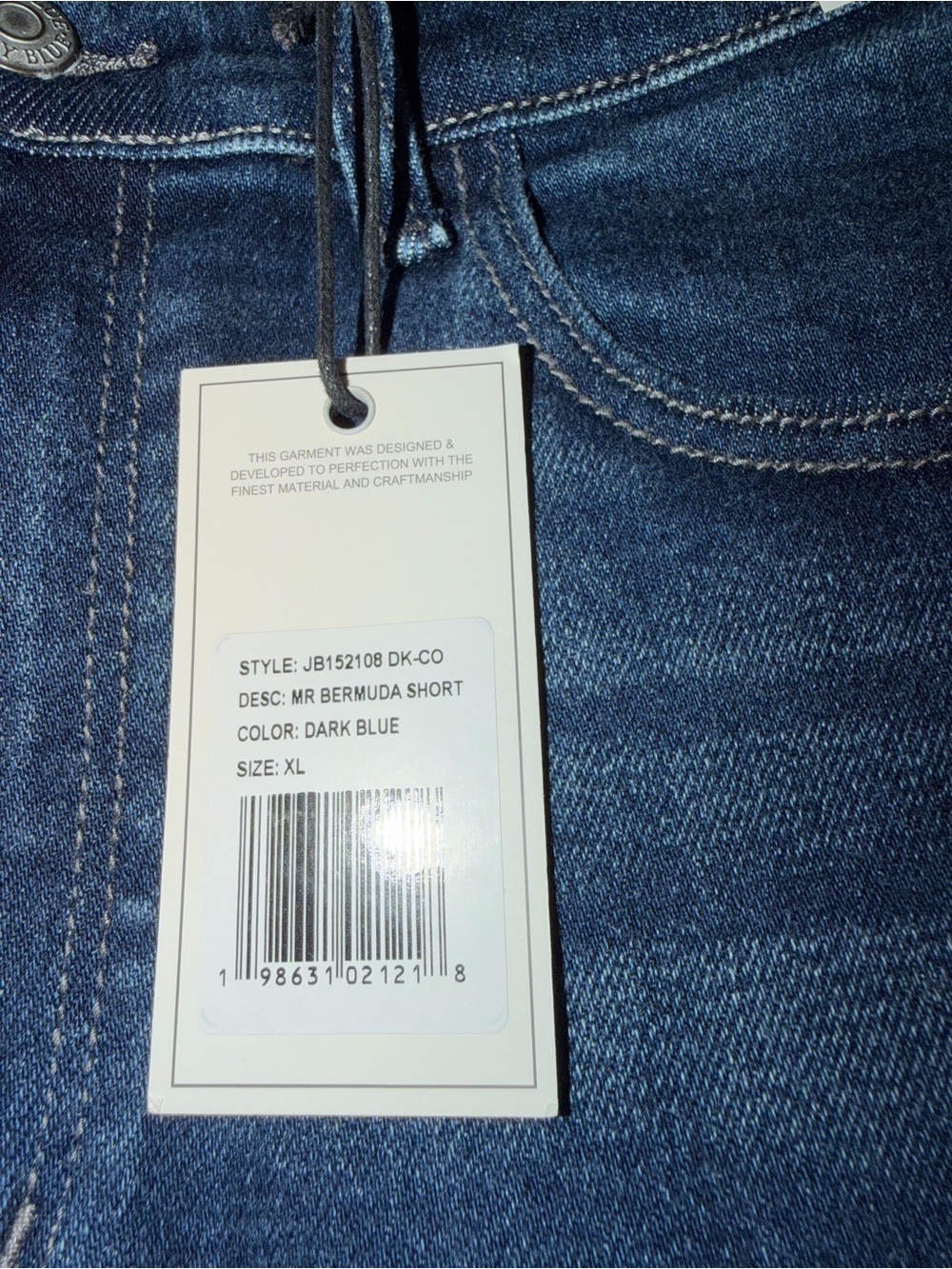 Judy Blue Mid Rise Dark Blue Denim Bermuda Shorts - Picture 8 of 8